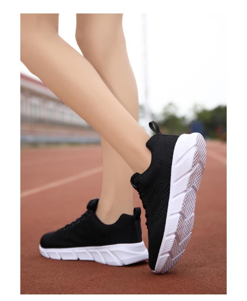 Hollow out single women's flat heel breathable sports shoes, versatile casual and lightweight mom's mesh shoes for_voghion.com