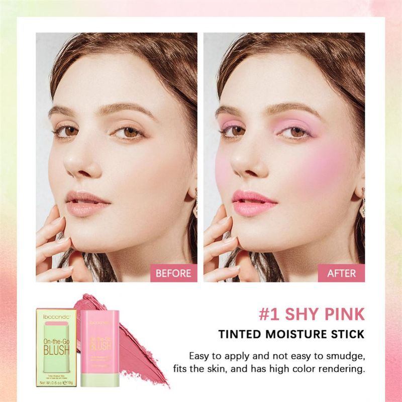 Ūdensizturīgs sejas vaigu sārtuma sārtums Natural Cheek Rouge 3 Colors Silky Smooth Tint Cream Blusher Blush Stick Face Makeup Blusher_voghion.com