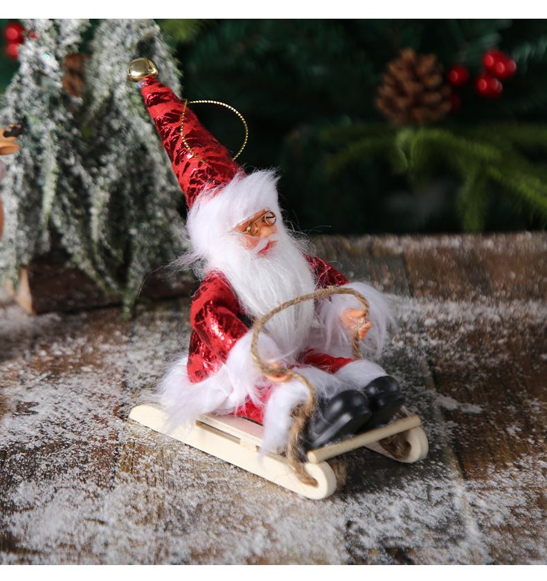 Noel Baba Bebek Süsü - 6 Benzersiz Şapka Stiliyle (Kırmızı Keçe, Ekose, Simli ve Daha Fazlası) Yumuşak Vinil Noel Ağacı Süsleri_voghion.com