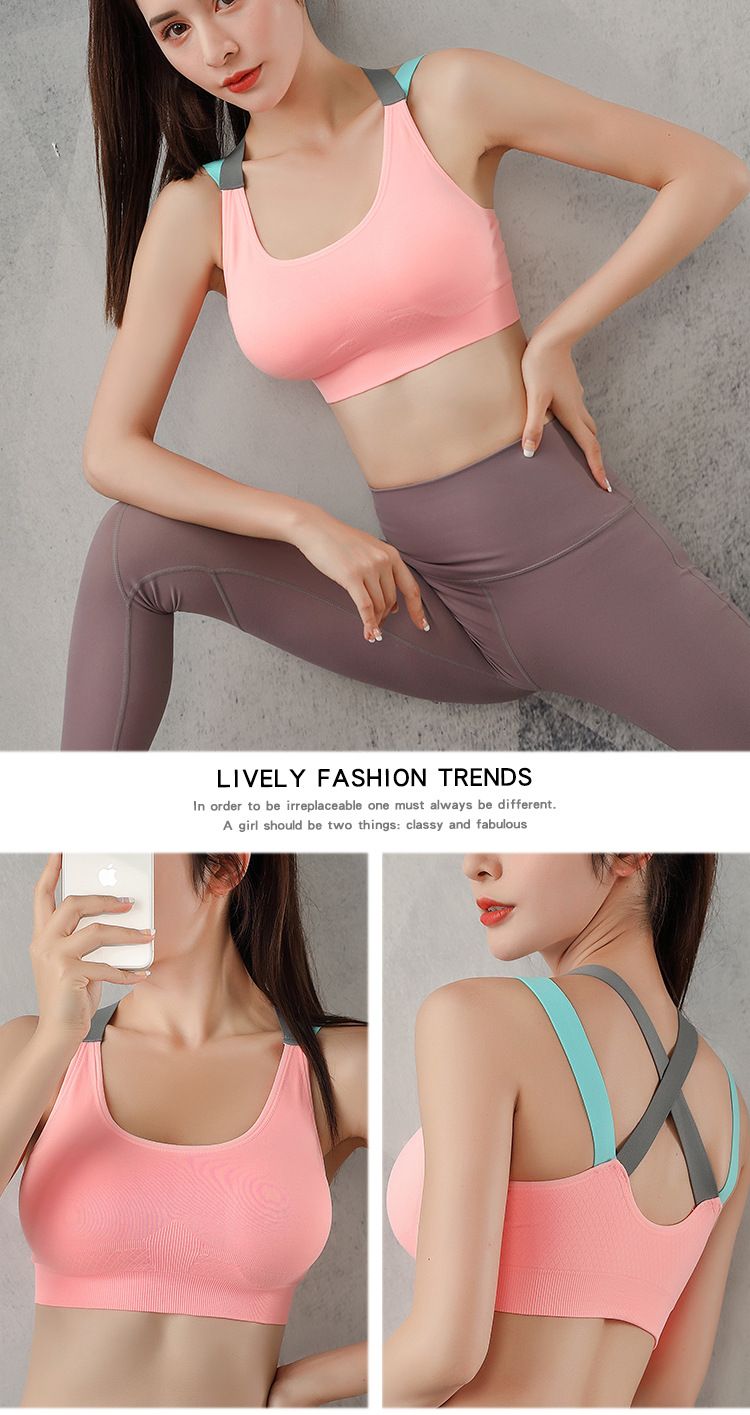 (3-pieces)Shockproof gathering plus size running beautiful back integrated shaping high-strength sports bra, front zipper_voghion.com