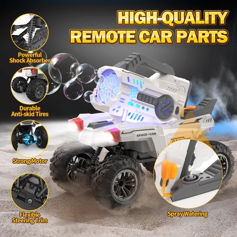 New Electric Remote Control Bubble Climbing Spray Chariot 2-in-1 Toy Launch Bubble Boy Toy_voghion.com