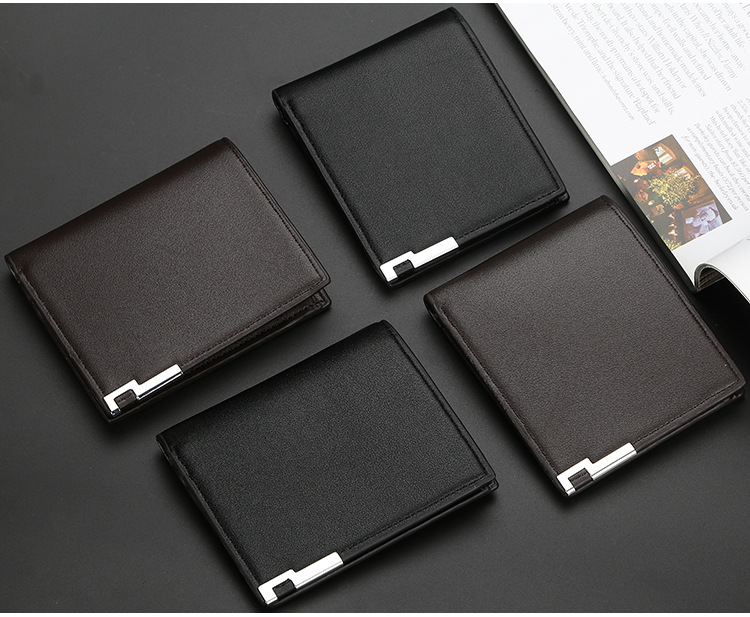 baellerry men's short wallet Korean thin iron edge multi-card wallet horizontal and vertical card bag_voghion.com