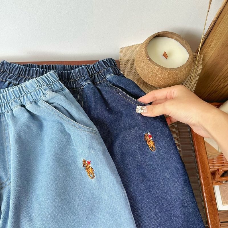 Otroška oblačila Otroške kavbojke Jesen in zima 2024 Novo v prodaji za fante in deklice, proste ohlapne kavbojke, otroške široke hlače_voghion.com