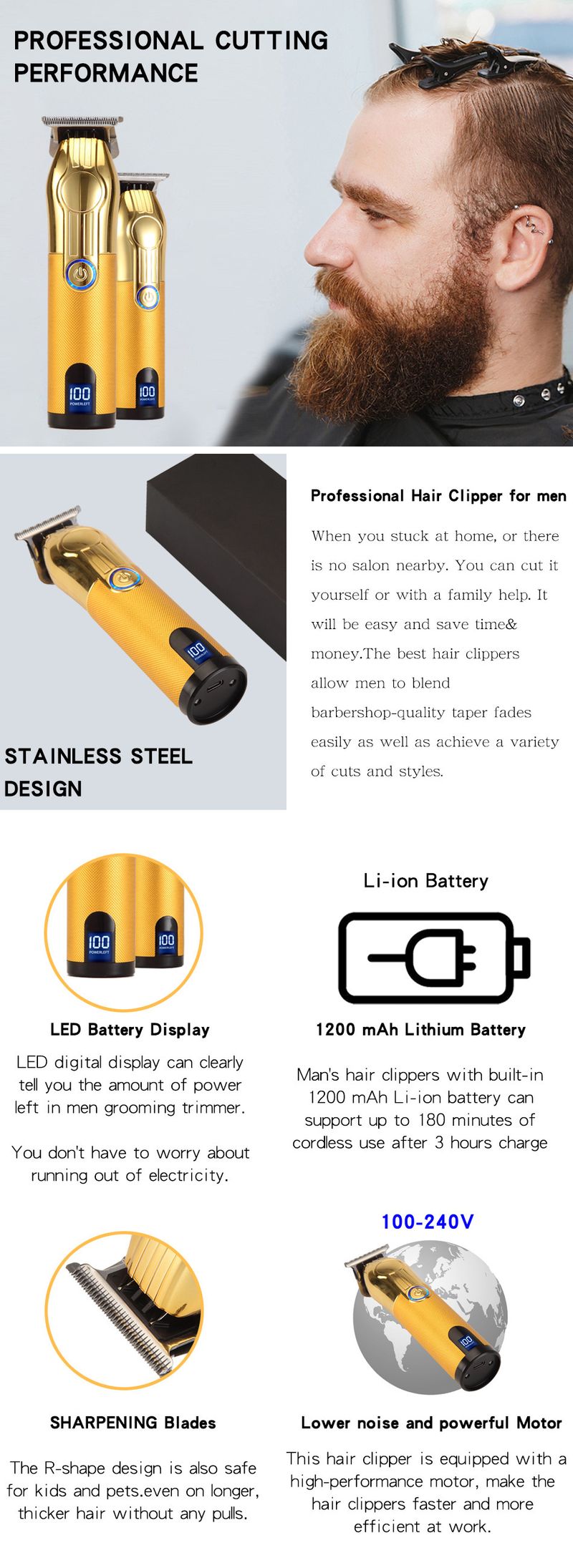 Νέα επαναφορτιζόμενη κουρευτική μηχανή LCD USB για οικιακή χάραξη κεφαλής λαδιού, ηλεκτρικά ψαλίδια ώθησης, ηλεκτρικό ξυράφι fader_voghion.com