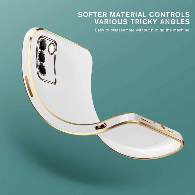 Négyzet alakú bevonatú szilikon tok Vivo V27 Pro telefontok Capas VivoV27 V 27 27V V27Pro 5G kameravédő lökhárító alap_voghion.com