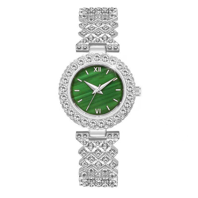 Conjunto de relógios com diamantes para presente feminino, conjunto de pulseiras de quartzo_voghion.com