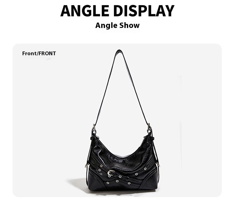Borsa a tracolla monospalla sottobraccio piccola e versatile da pendolare, stile Spicy Girl, 2024, design motociclistico_voghion.com