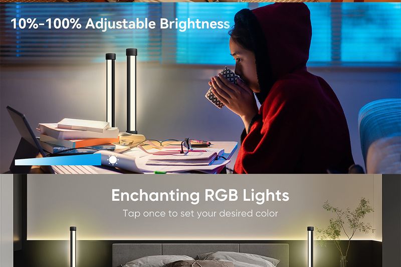LED svjetiljka za snimanje glazbe, Bluetooth atmosferska svjetiljka, stolna svjetiljka u boji fantazije, grafiti stolna noćna svjetiljka, atmosferska svjetiljka_voghion.com