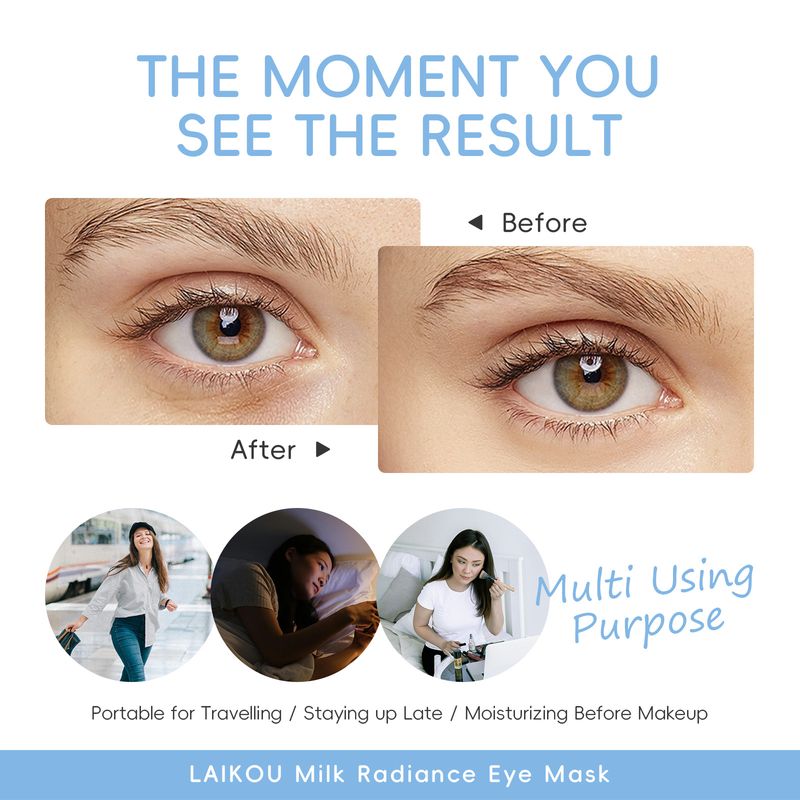 Máscara labial e para os olhos Laikou, 8 conjuntos de 5 peças, máscara hidratante para os lábios e para os olhos_voghion.com