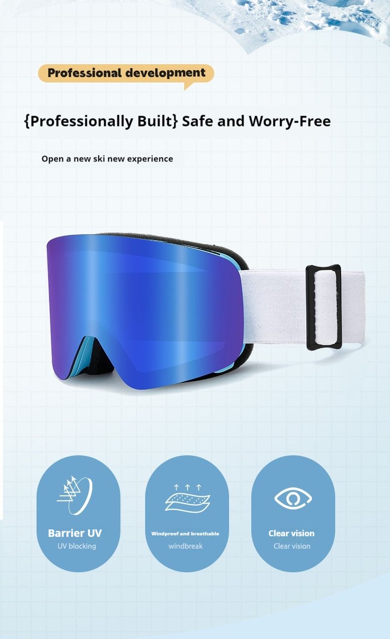 Children's and toddlers' professional ski goggles, double-layer anti fog glasses, high-definition, breathable, windproof and eye protection_voghion.com
