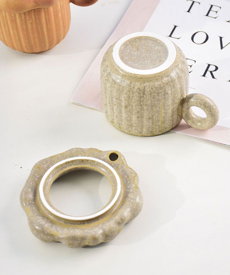 Unique Japanese Style Creative Afternoon Tea Breakfast Hanging Ear Coffee Latte Art Cup And Saucer_voghion.com