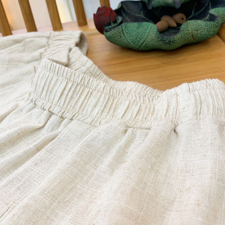 Women's Clothing Textured Linen Versatile Version Lengthen Legs Elegant and Chic Women's Skirt Pants Wide-leg Pants_voghion.com