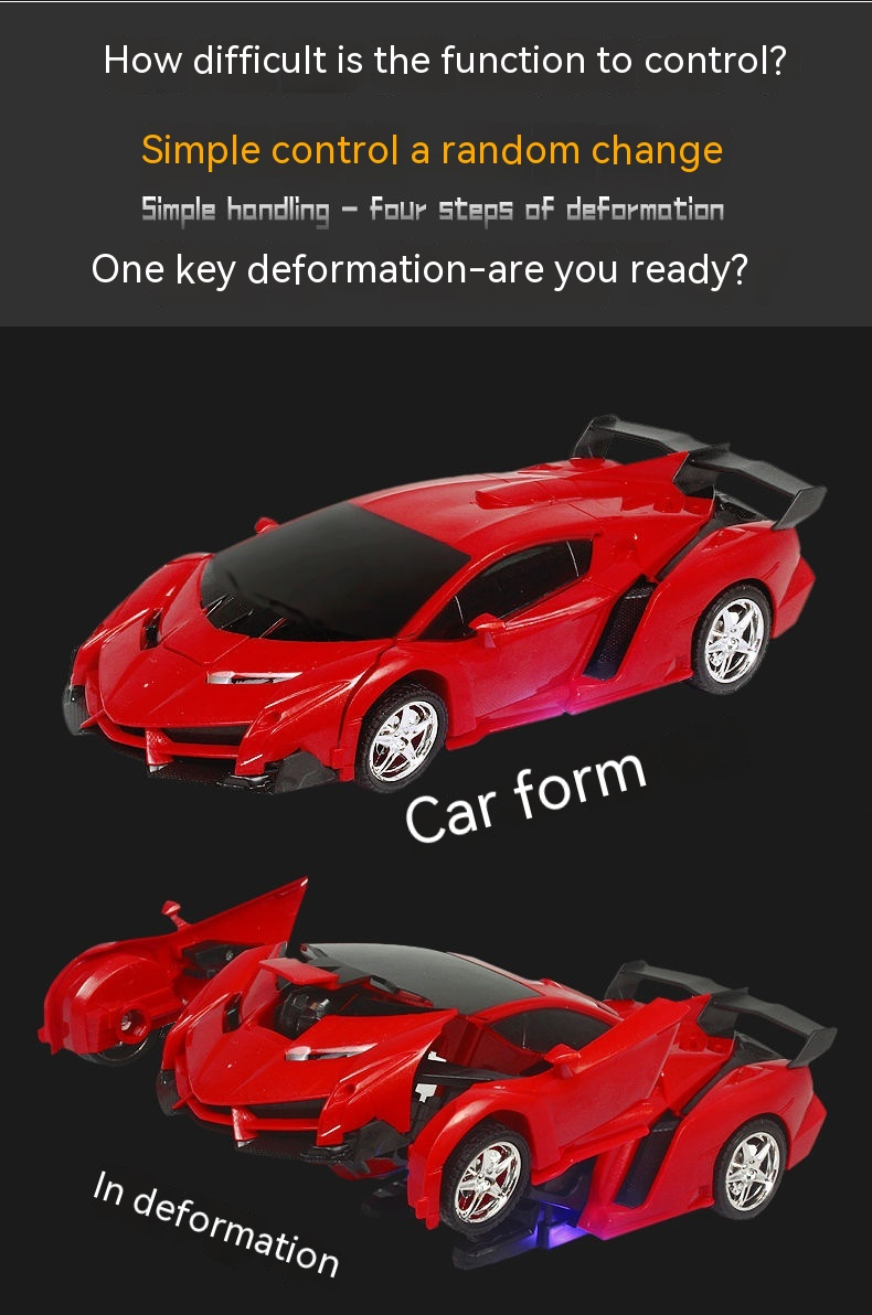 Remote One Click Deformation Car, Diamond Wireless Remote Control Car Robot, Charging Dynamic Boy And Children's Toys_voghion.com