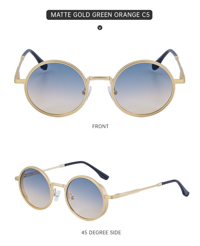 Neue Mode Runde Rahmen Sonnenbrillen Für Männer Retro High-End Sonnenbrillen Männer_voghion.com