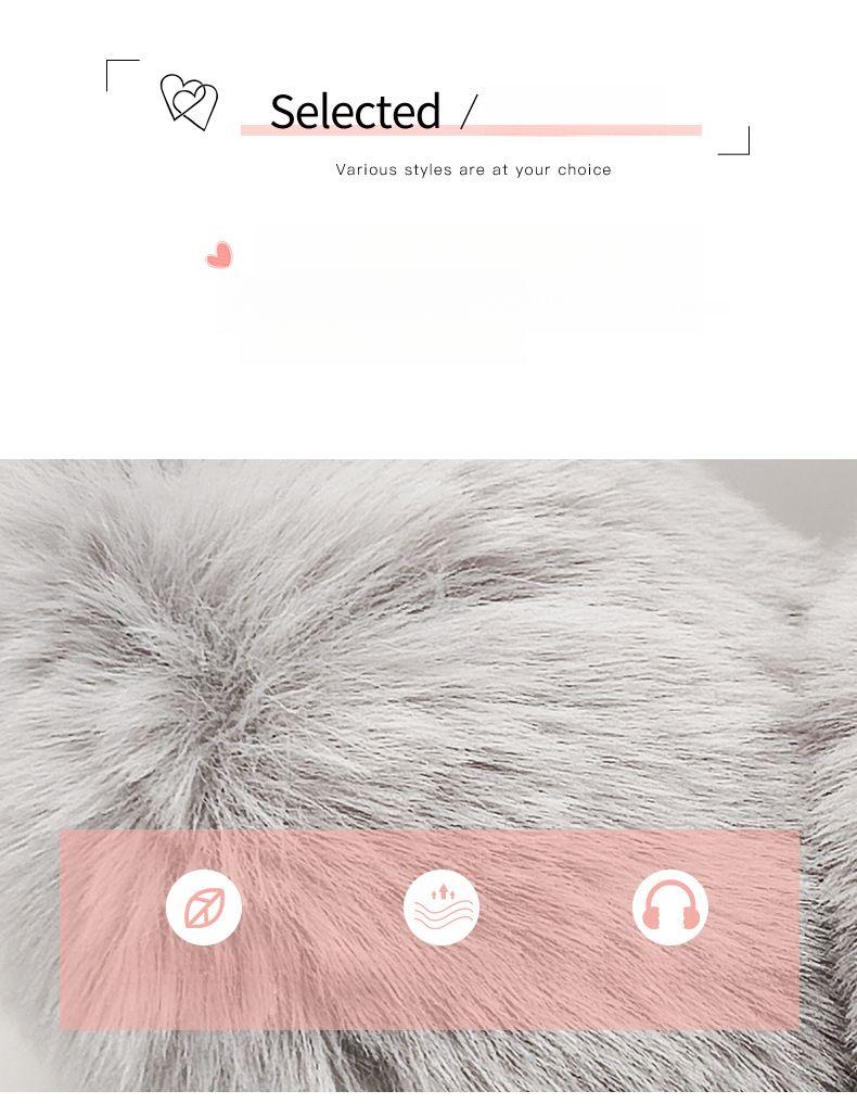 New Winter Rabbit Warmers Protection Anti-Freeze Fur Covers European And American Style Women's Plush Cold-Proof Ear_voghion.com
