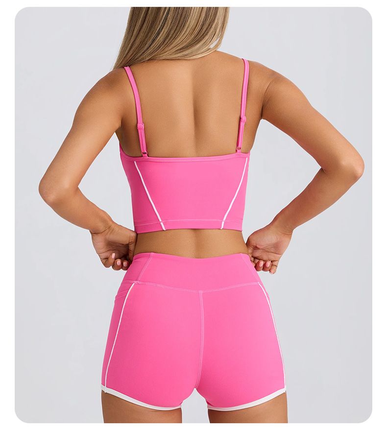 Reggiseno sportivo K; canotta; pantaloncini; leggings a vita alta; tuta da yoga e fitness ad alta elasticità._voghion.com