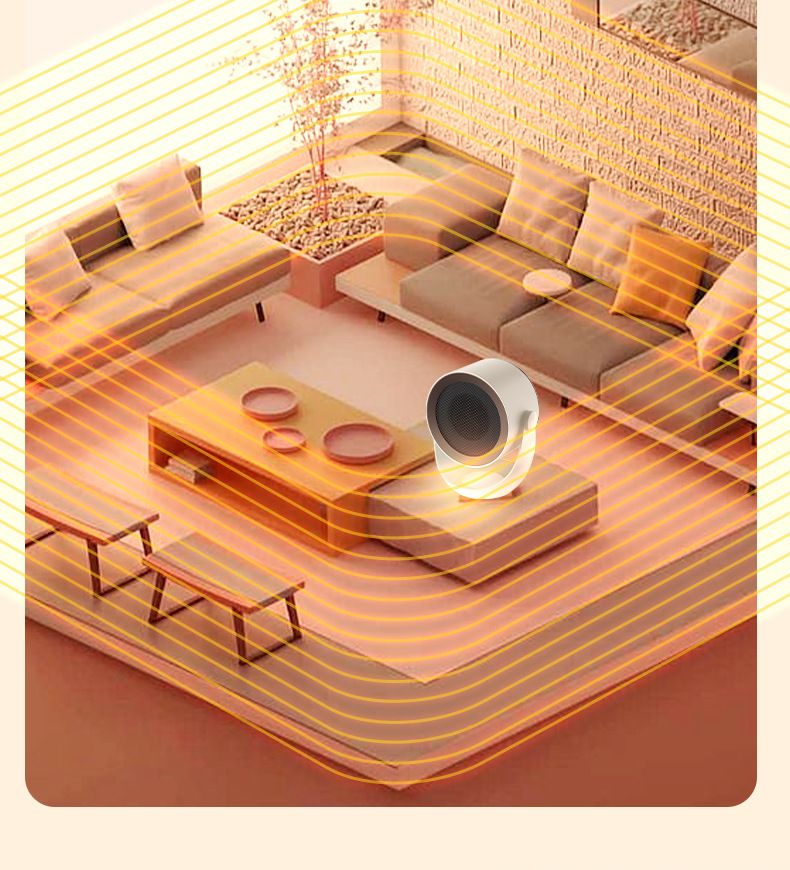 Calefactor de escritorio compacto de calentamiento rápido y ahorro de energía, portátil, para uso en casa y oficina (color beige y lavanda)_voghion.com