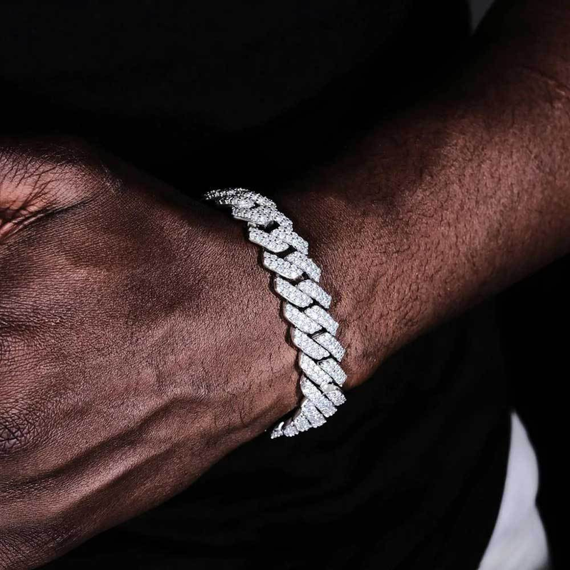 Hip Hop Iced Out Armband S Sterling Sier Man Sieraden Ketting 14MM Moissanite Cubaanse Link Chain Voor Mannen_voghion.com