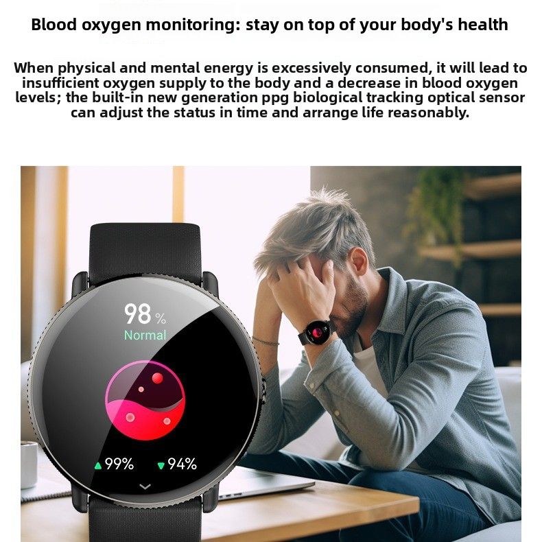 Neu S61 Smart Paar Uhr Runden Bildschirm Bluetooth Anruf Herz Rate Blut Sauerstoff Schlaf Überwachung Nachricht Erinnerung_voghion.com