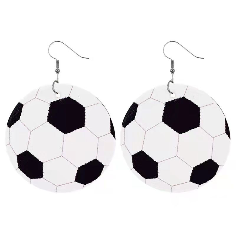 pendientes de pelota, pendientes de rugby, pendientes de pelota con purpurina y lentejuelas, pendientes de cuero de colores_voghion.com