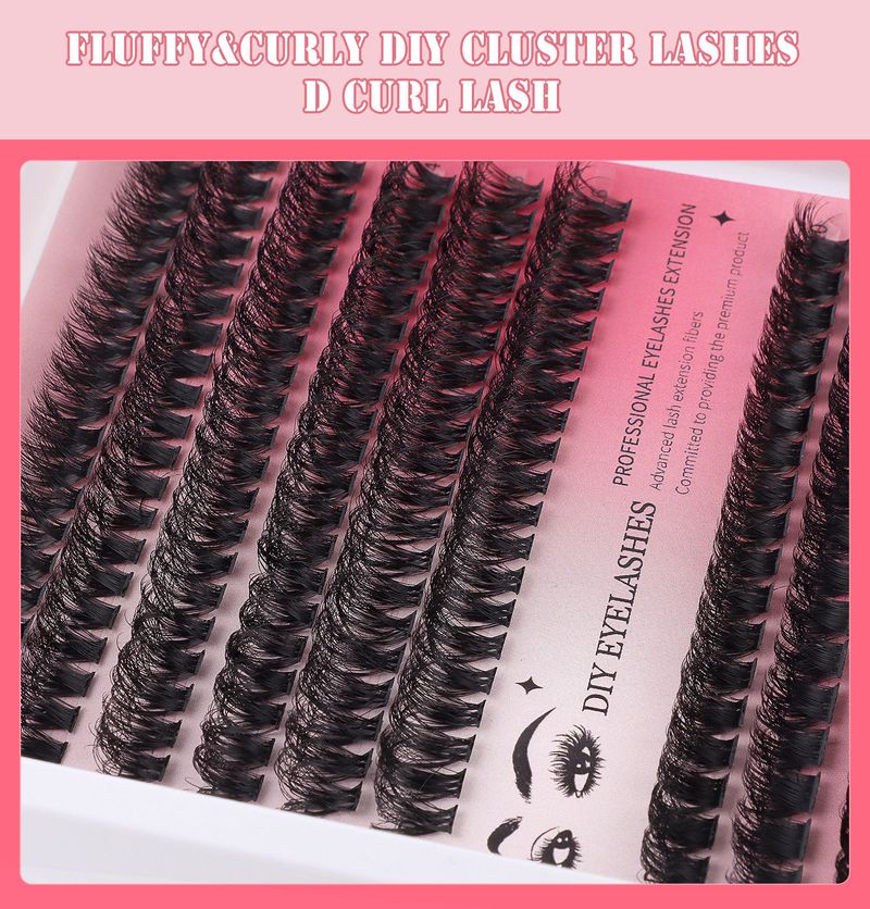 Beleza e saúde faça você mesmo cílios postiços estendidos terno cabelo único cluster 10-16 mm comprimento cílios mistos_voghion.com