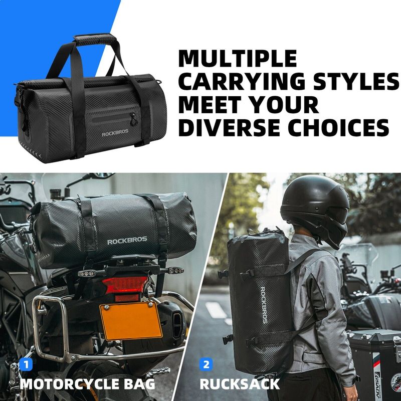 Sacoche de moto ROCKBROS, sac de bagage arrière étanche, d'une capacité allant de 20 à 60 litres_voghion.com