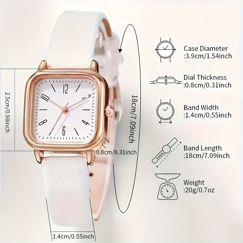 Orologio al quarzo da donna, piccolo orologio quadrato luminoso, orologio digitale da donna con cintura, orologio da donna, regalo quotidiano per compleanno, anniversario, San Valentino_voghion.com