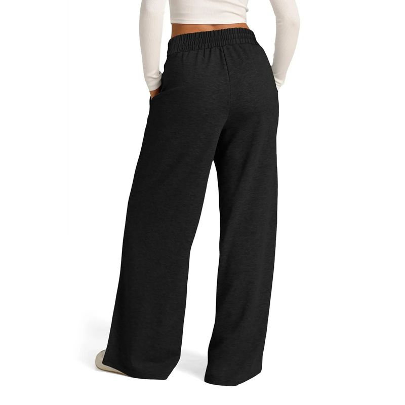 Pantaloni da tuta a vita alta e gamba larga da donna, morbidi jogger in cotone al latte traspirante, pantaloni casual larghi per corsa, yoga e viaggi (S-XXL)_voghion.com