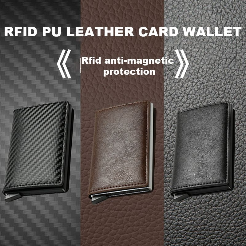 Porta carte pop-up automatizzate RFID, borse per carte di credito ultrasottili, porta carte di credito, più cassettiere, per uomini_voghion.com