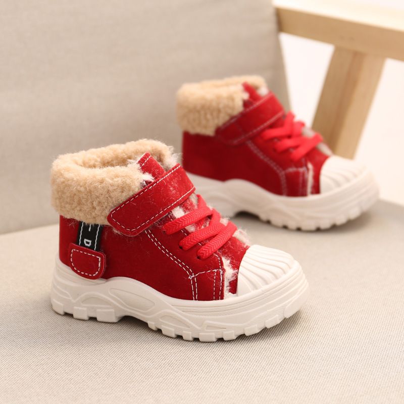 Warm Children's Martin 2024 Winter New Style Boys' Plush Shoes Girls' Waterproof Short Baby Cotton Boots_voghion.com