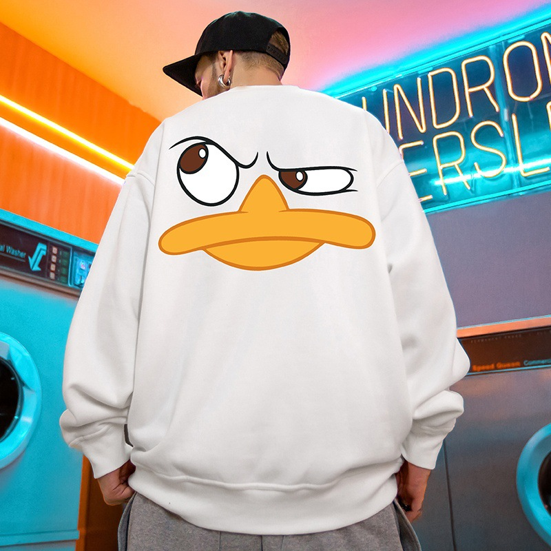 Erkek sweatshirt 280g Amerikan retro tarzı çizgi film animasyon komik uzun kollu üst moda erkek çift gevşek_voghion.com