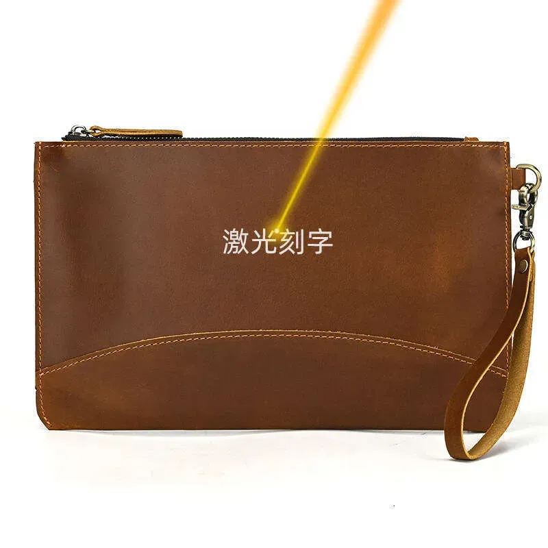 Borsa a mano da uomo in vera pelle di cavallo pazzo, con tracolla, porta cellulare di grande capacità, portachiavi_voghion.com