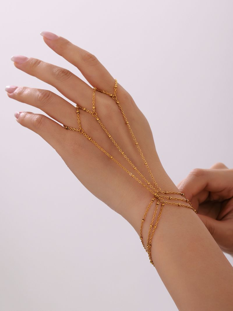 Braccialetto con catena a forma di perlina di riso, gioiello da mano femminile_voghion.com