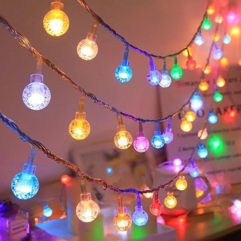 Round Ball Snowflake Bell Elk Tree Star Christmas Decoration Room Atmosphere Light String_voghion.com