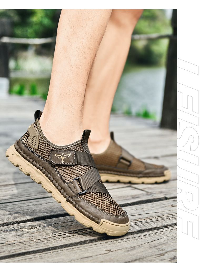 Nuove scarpe da spiaggia estive oversize di fascia alta, sandali, antiscivolo, streaming cucito a mano, scarpe da uomo_voghion.com