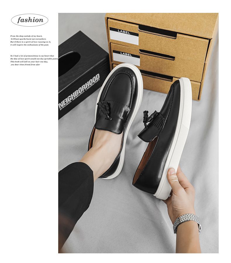 Mocassini da uomo fluidi, scarpe casual in pelle per uomo, comode scarpe slip-on con suola morbida per uomo_voghion.com