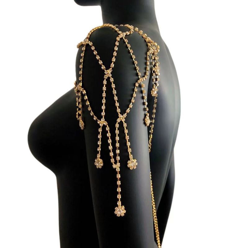 Moda nuova catena a tracolla con nappa di diamanti piena moda sposa matrimonio strass accessori catena a tracolla_voghion.com