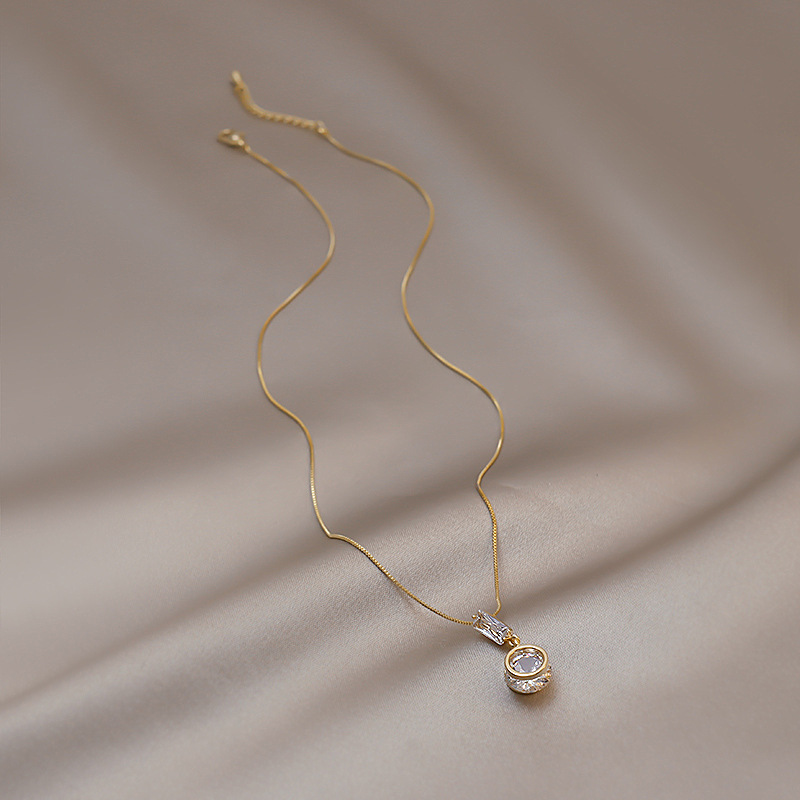 VENUS Sier Sterling Flash Collana con diamanti Fashio Cristallo Zircone Goccia d'acqua Ciondolo da donna Catena clavicola_voghion.com