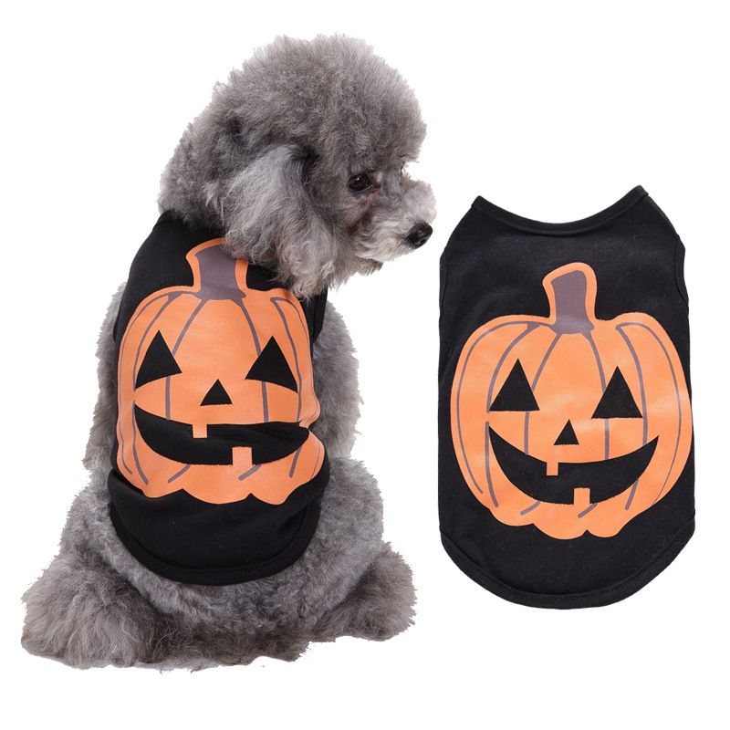 Vestiti per cani di Halloween in poliestere sottile e cotone, stile orsacchiotto, zucca, mostro, teschio, ragno_voghion.com