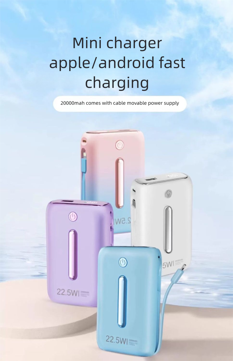 Écran d'affichage intégré 20 000 Super MAh 22,5 Mobile Charge rapide Puissance Portable Grande capacité_voghion.com