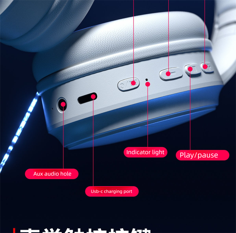 Casque Bluetooth Wolf Spider G1 supra-auriculaire à double mode de positionnement sonore avec microphone pour jeux FPS et course à pied_voghion.com