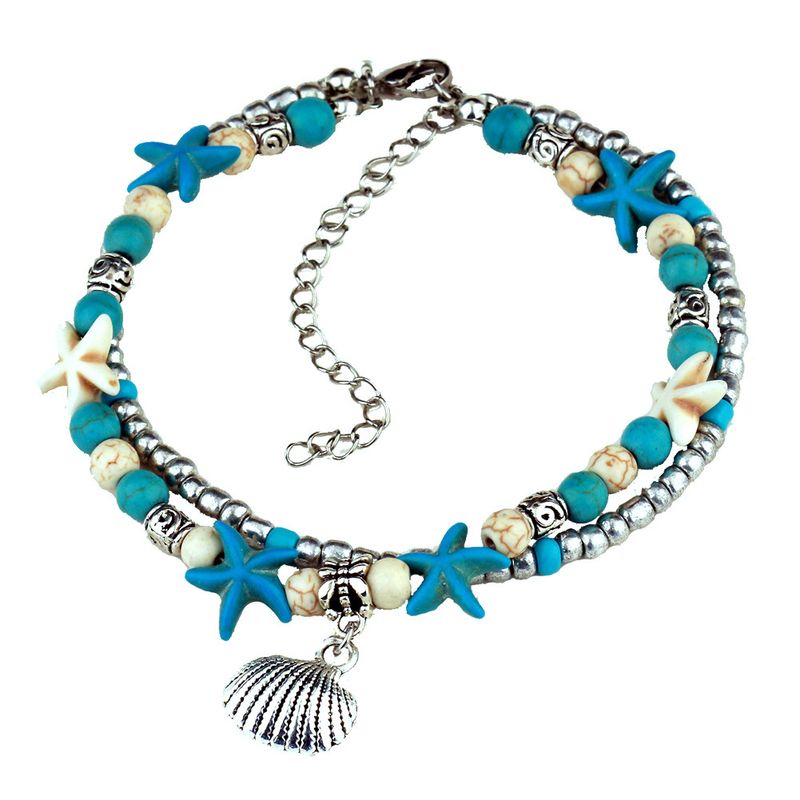 Bohemian Ocean Animal Beaded Turquoise Ethnic Style Anklet For Women_voghion.com