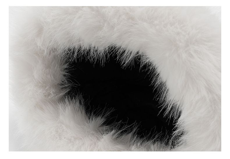 Women's Winter Korean Style Versatile Warm White Plush Fisherman Thickened Ear Protection Face Slimming Bucket Hat_voghion.com