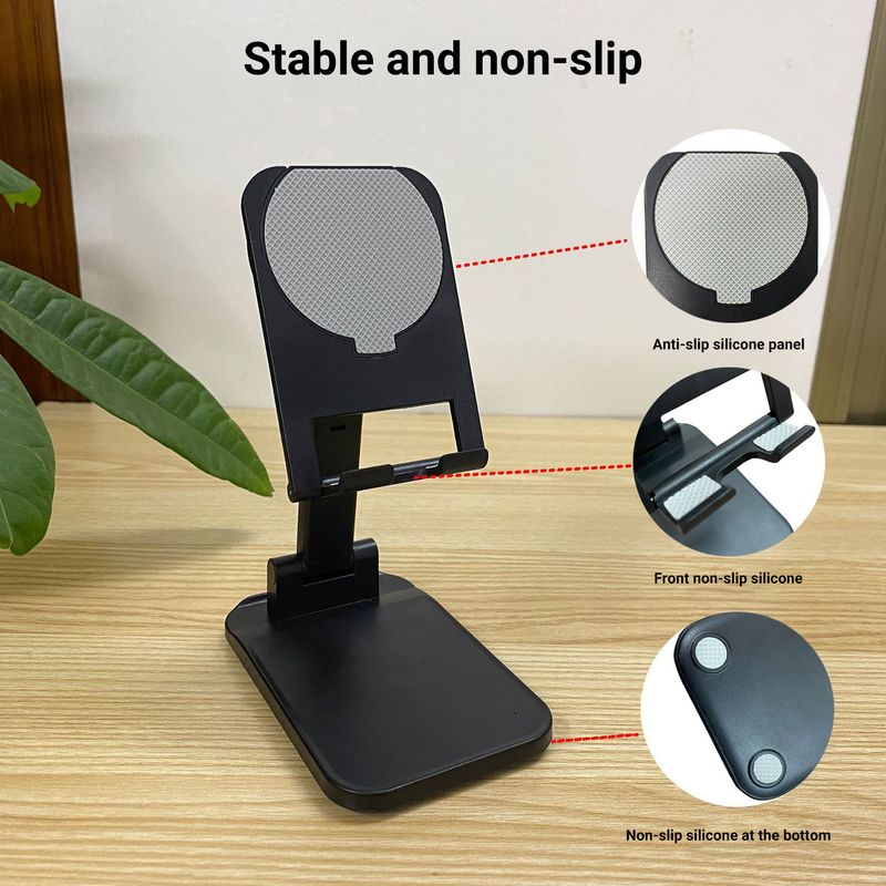 Supporto per caricabatterie wireless universale pieghevole estensibile multiuso per telefono Kunjiuyou per guardare la TV-Nero_voghion.com