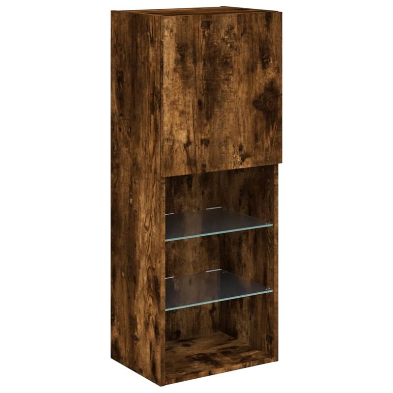 TV-Schrank mit LED-Leuchten Räuchereiche 40,5x30x102 cm_voghion.com