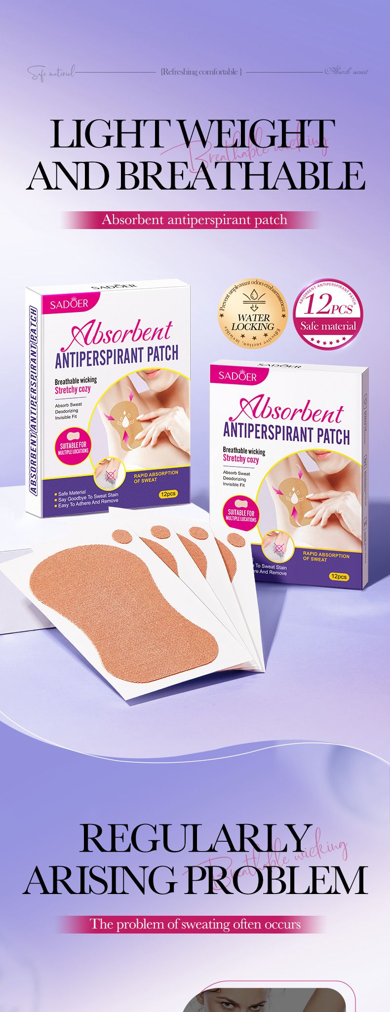 12pes Summer Armpit Antiperspirant Hygroscopic Patch Skin Care Products_voghion.com