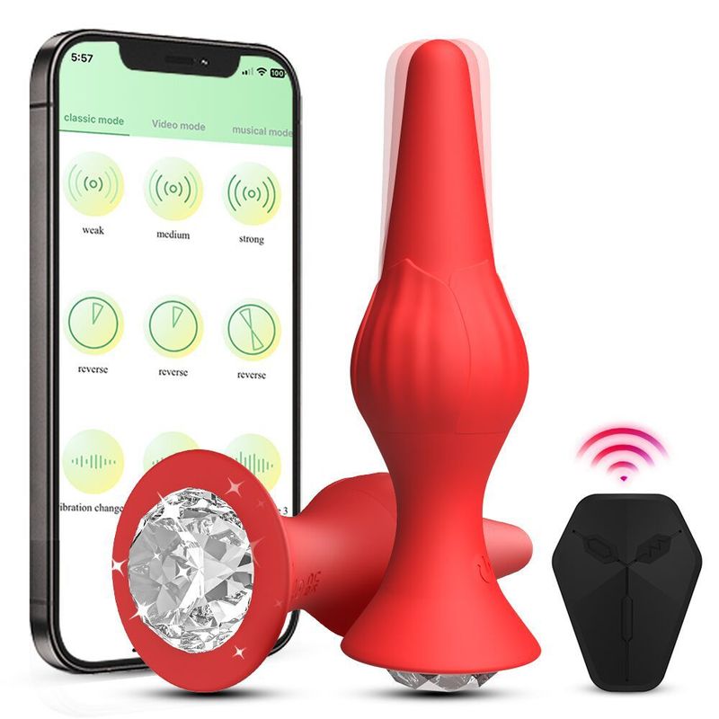 App Rose Analplug 9 Frequenz Vibration drahtlose Fernbedienung Lademassagegerät Anal Masturbator Produkte für Erwachsene_voghion.com