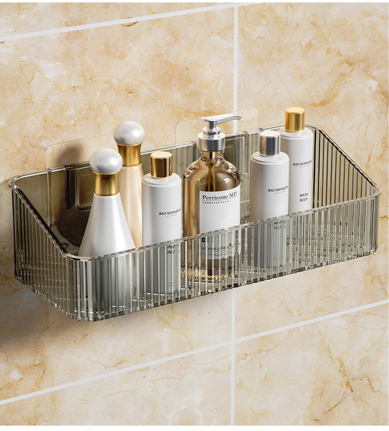 Roestvrije badkamerorganizerplank - Wandmontage zonder boren met afvoergaten voor douche, toiletartikelen en cosmetica_voghion.com