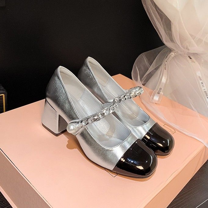 Sandali con tacco a blocco da donna, estate, nuovi, piccoli, profumati, con una linea e un'aria sul retro, sandali con tacco alto da donna_voghion.com