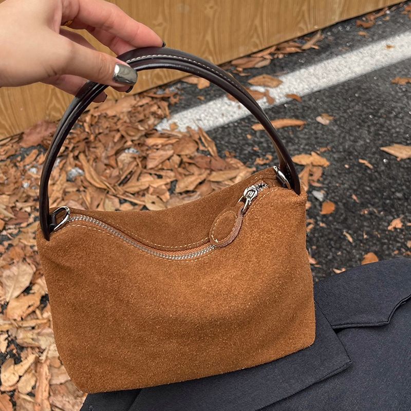 Borsa a mano in pelle scamosciata di alta qualità, nuova e versatile borsa a tracolla per donna_voghion.com